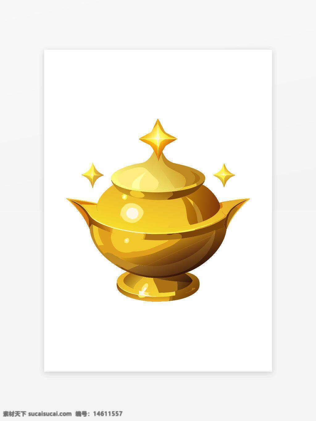 金色 寶物 財(cái)富 珍貴 閃亮 奢華 黃金 容器 財(cái)富象征 插畫 藝術(shù) 光輝 吉祥物 裝飾元素
