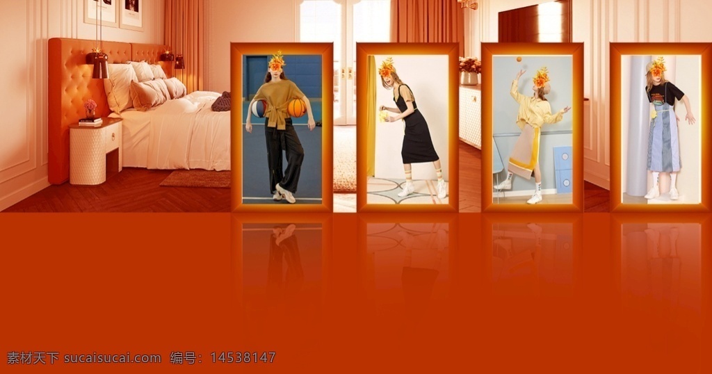 商业橱窗图片 商业 地产 橱窗 创意 橙色