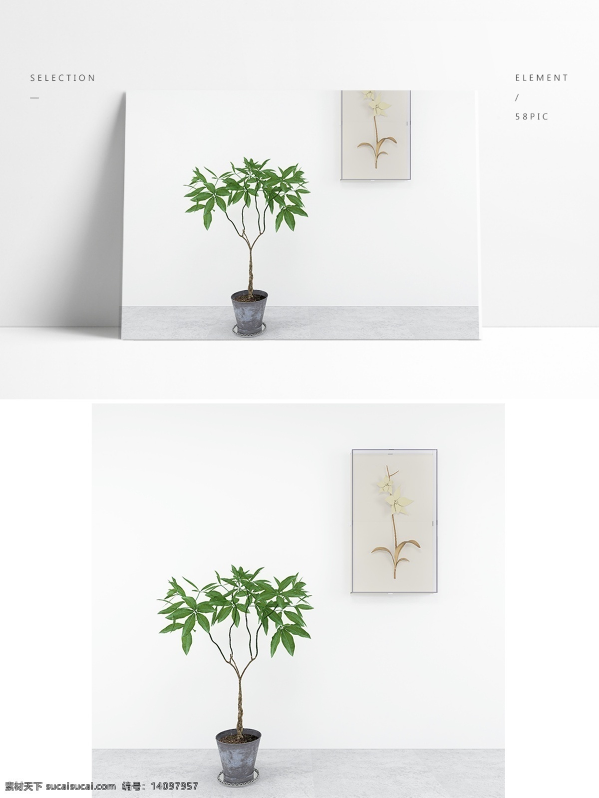 通用 室内 景观 盆栽 3d 简约 模型