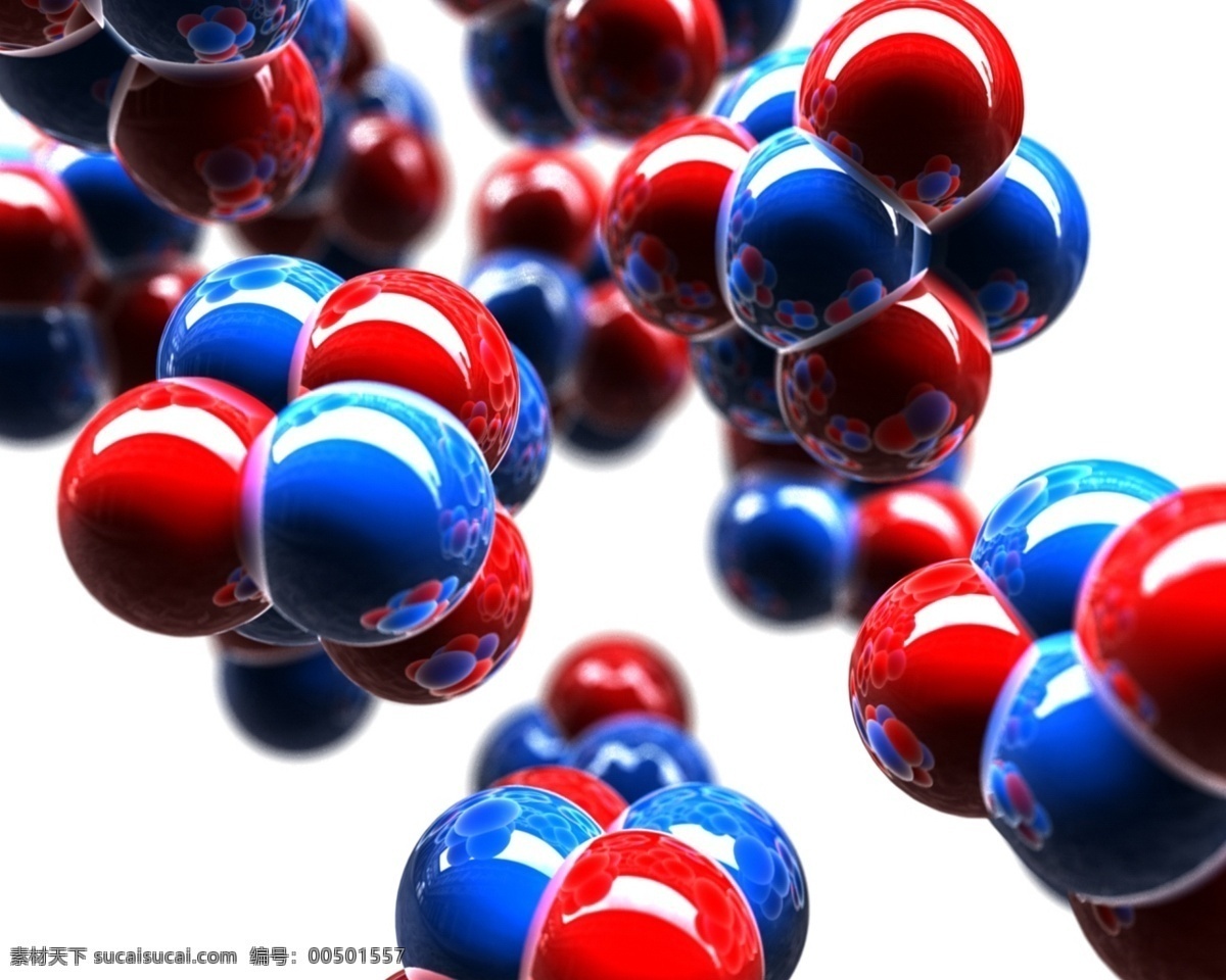 分子 dna 纳米 红球 蓝球 连接 科学研究 现代科技