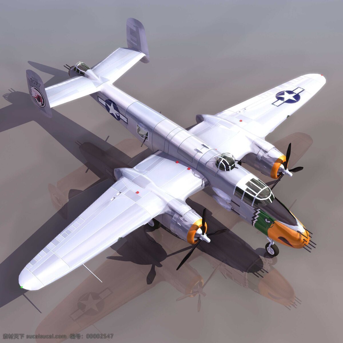 美免费下载 军事模型 轰炸机 b25j 空军武器库 3d模型素材 其他3d模型