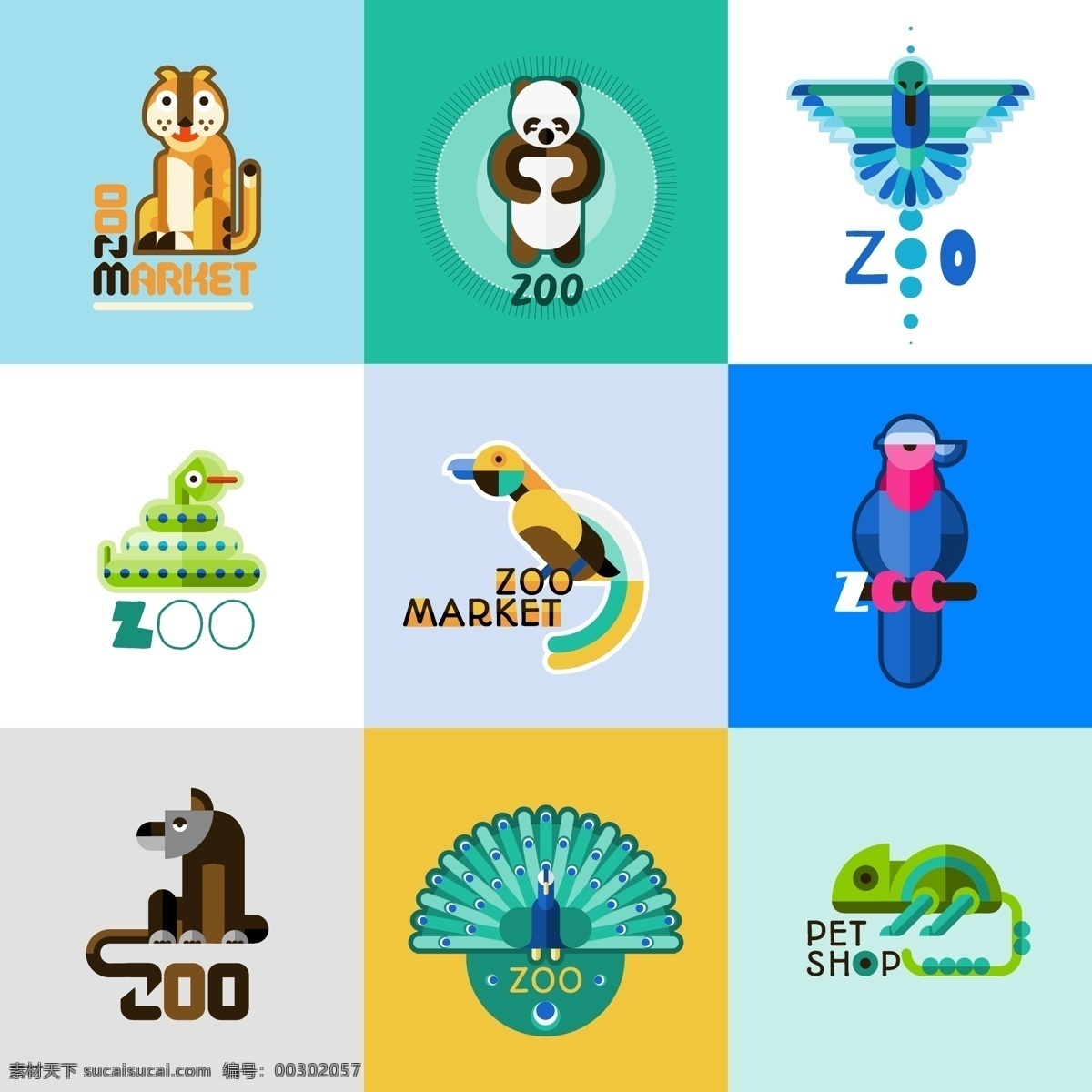 卡通动物标志 创意动物标志 动物标志 动物图标 动物形象 卡通动物 剪纸动物 动物logo 动物保护 logo设计