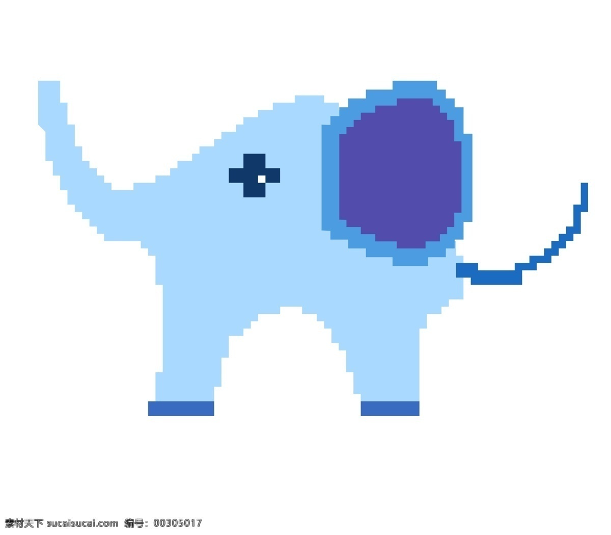 像素 蓝色 大象 插画 蓝色的大象 卡通插画 像素插画 像素小物 像素物品 模糊像素 像素的大象