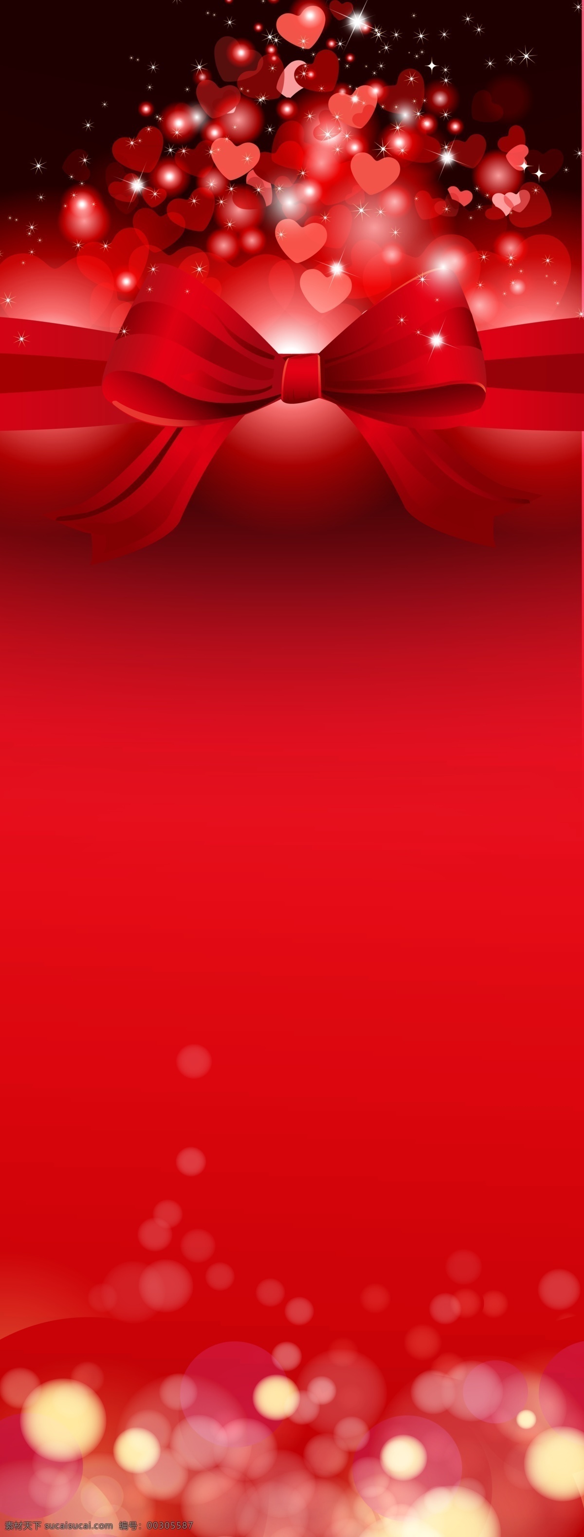 红色 展架 红色爱心 蝴蝶结 展架面 彩页 海报 美容 情人节 开业庆典 分层