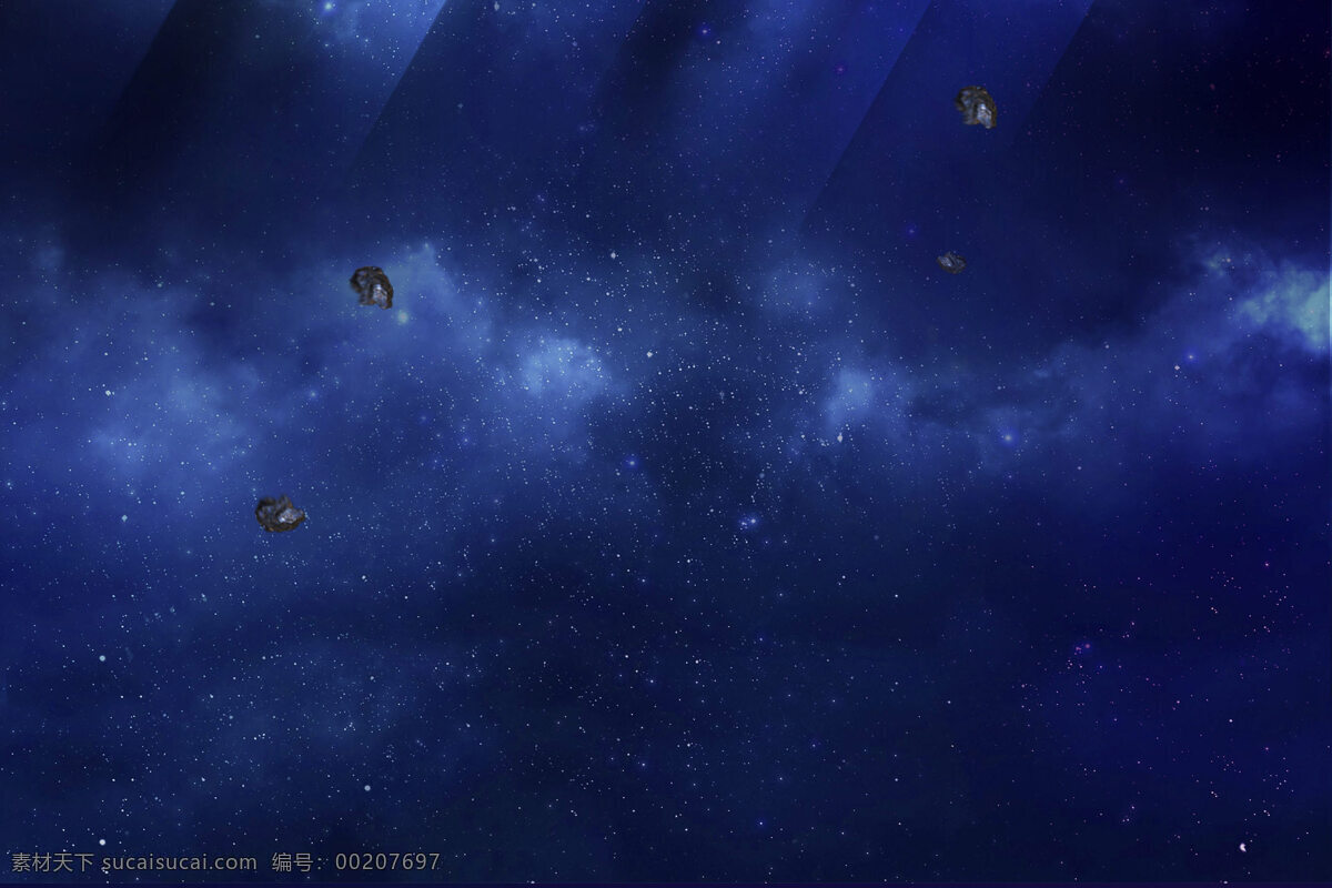 浩瀚 蓝色 星空 背景 唯美 云朵