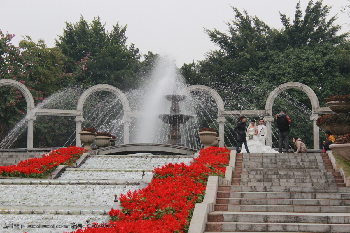 喷泉景色 喷泉 公园 桂林 虞山 水 台阶 公园风景图 国内旅游 旅游摄影