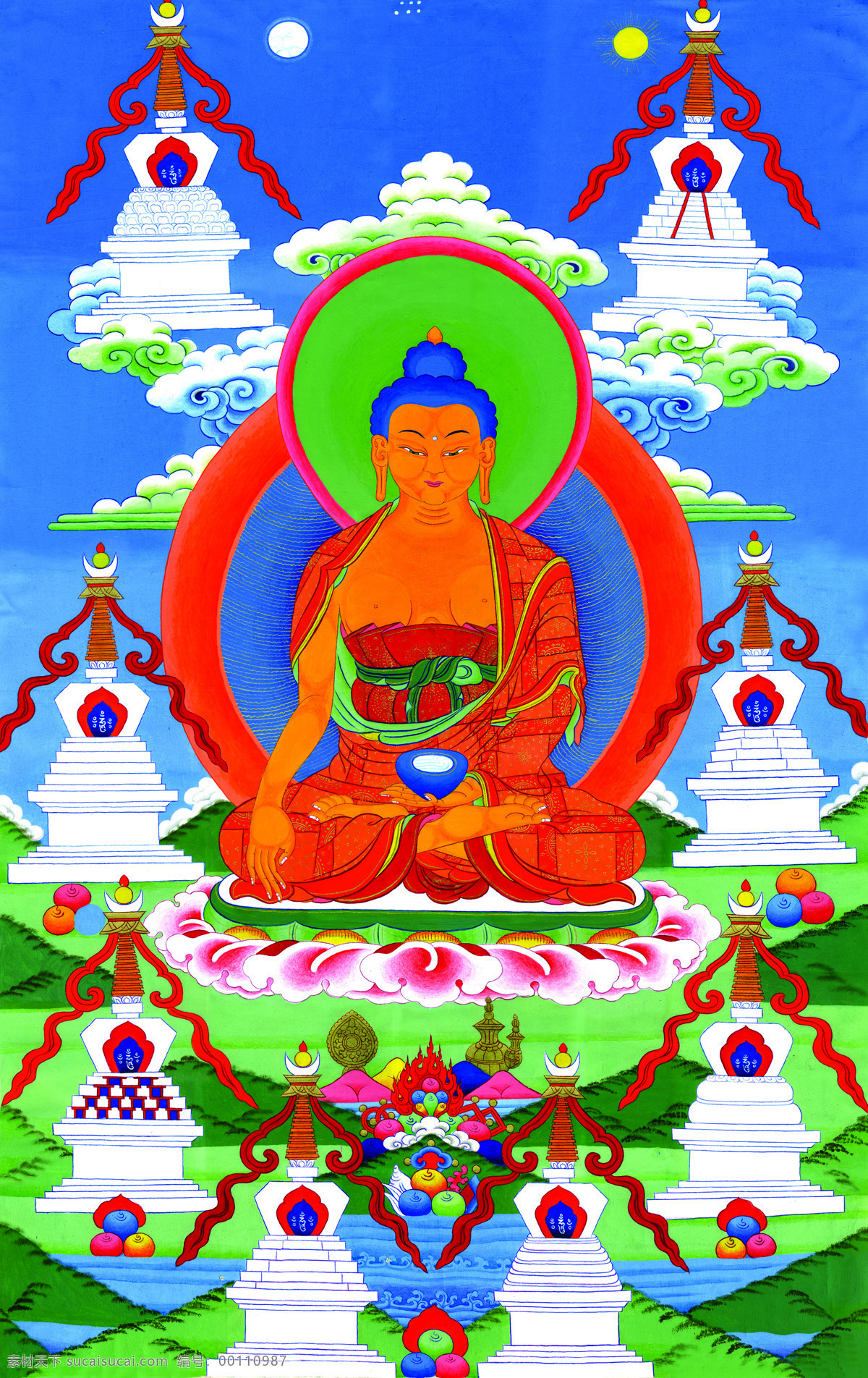 唐卡 佛教 藏传佛教 佛 宗教 宗教信仰 菩萨 西藏 民族 工艺 花纹 释迦牟尼 塔子 绘画 艺术 绘画书法 文化艺术