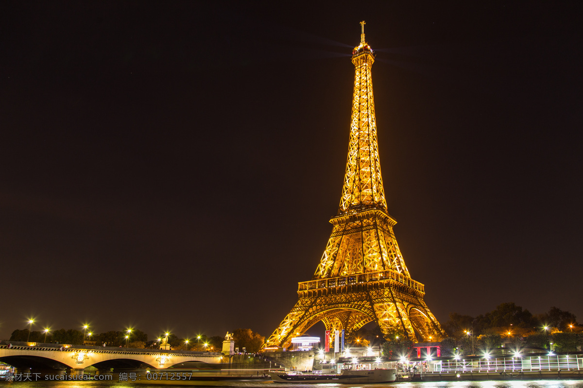 灯火 通明 埃菲尔铁塔 巴黎风景 自然景观 自然风景 巴黎建筑 夜景 著名旅游地 美丽的景色 风景图片