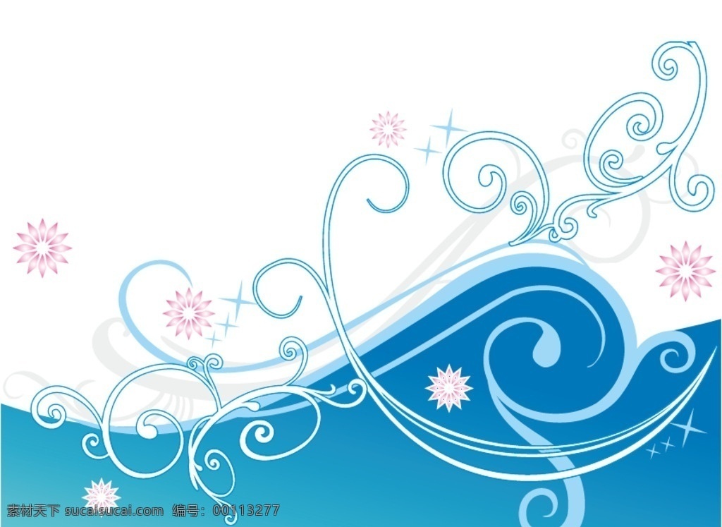 白色 流动 线条 蓝色 海洋 背景 商业 创意 海浪 海水 曲线 波浪 浪花 插画 手绘 插图 花纹 动感 底纹边框 背景底纹