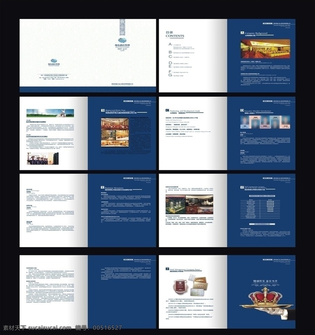 酒店管理 公司 画册 企业画册 电力公司画册 宣传册子 实用册子 画册设计 矢量