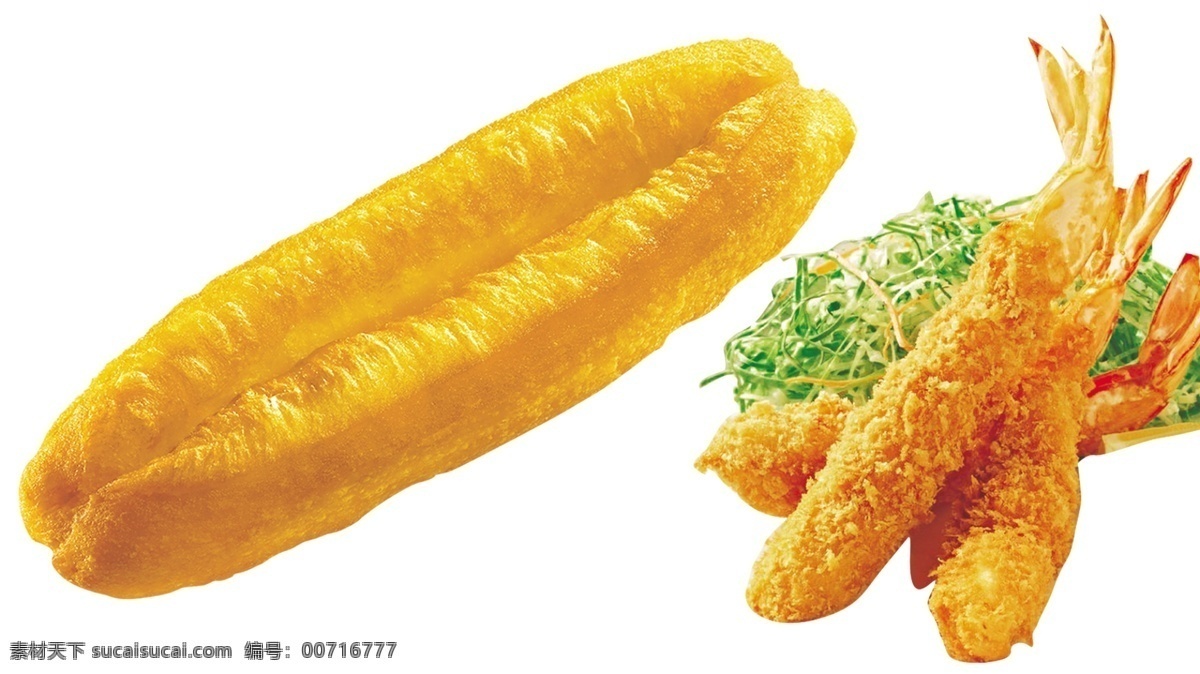 油条 虾 蔬菜 白菜 生菜 分层
