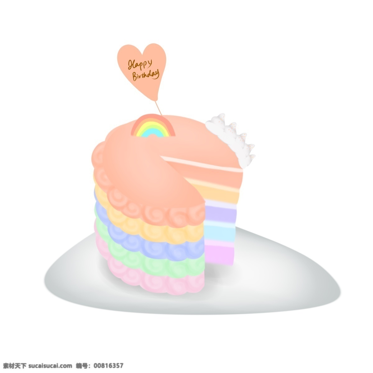 马卡 龙 色 彩虹 多层 生日蛋糕 生日祝福 彩色 马卡龙 千层蛋糕 奶油 彩虹蛋糕 柔色 装饰 生日贺卡