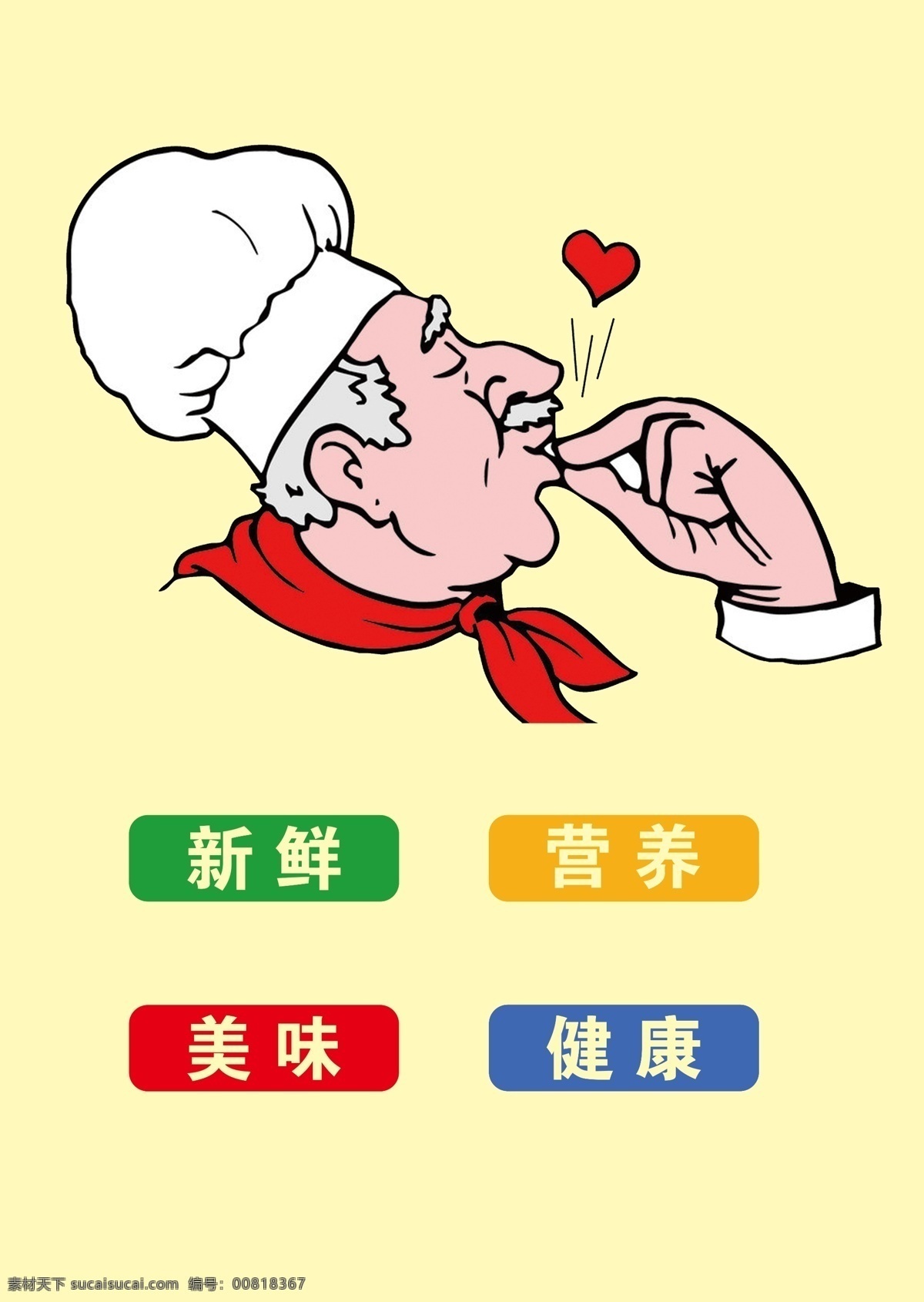 厨师头像标志 厨师头像 新鲜 营养 美味 健康