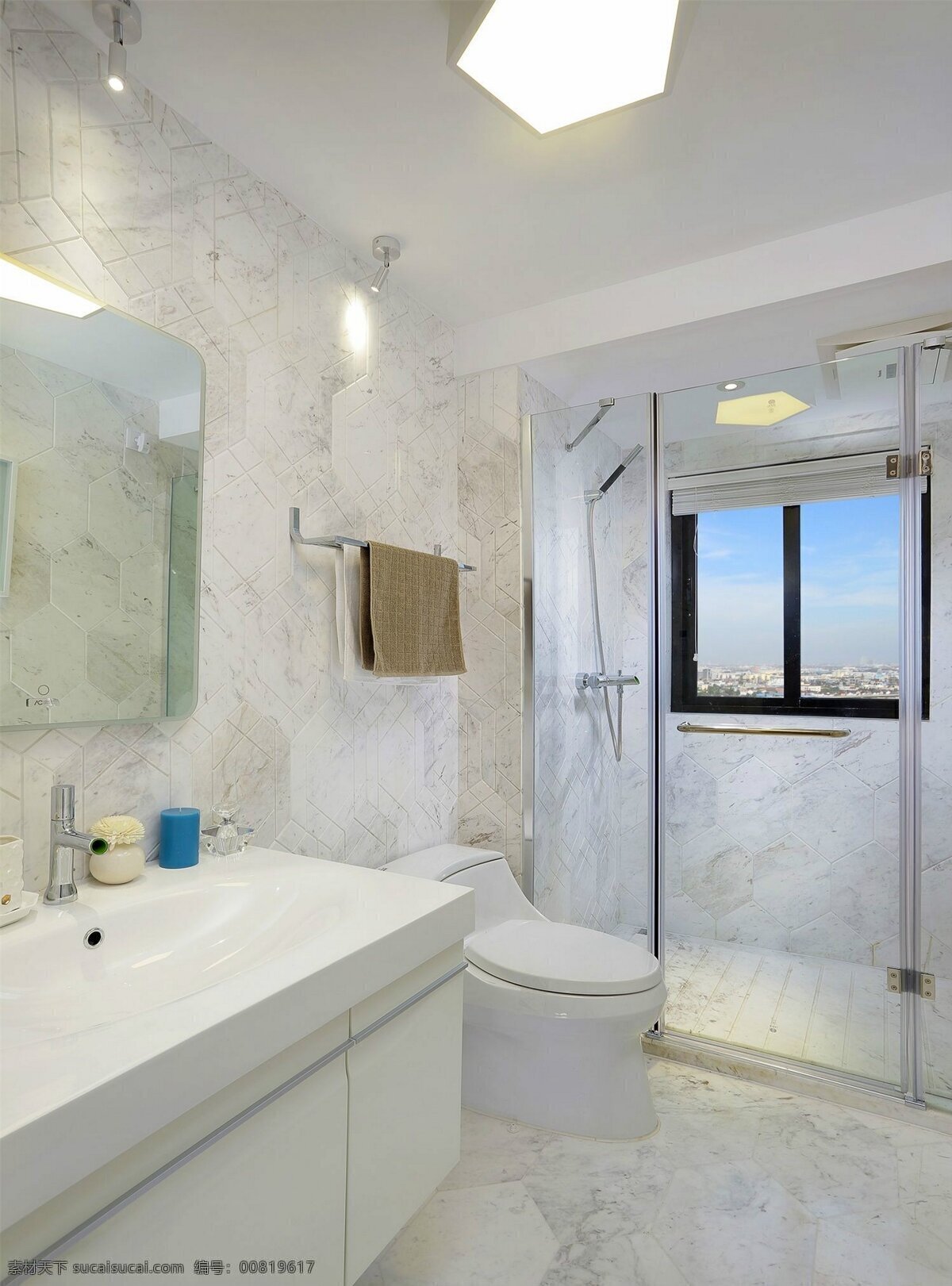 简约 风 室内设计 盥洗室 大理石 墙面 效果图 现代 家装 家居 家具 马桶 洗脸池 淋浴房