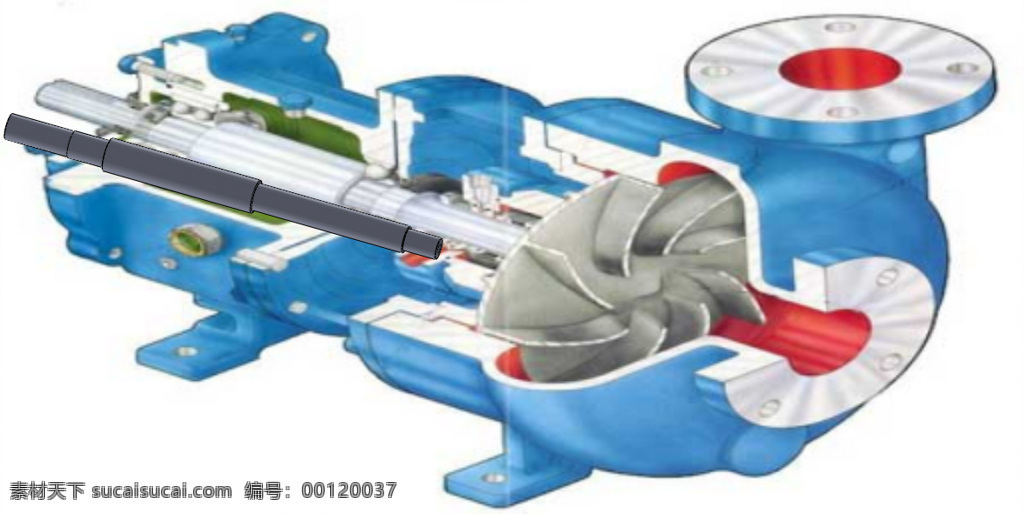 离心泵 泵 轴 机械设计 3d模型素材 电器模型