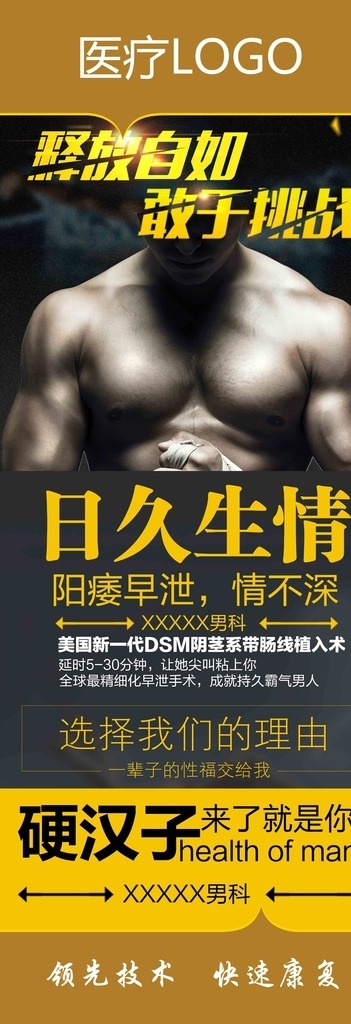 男科海报 男科展架 男科广告 医疗广告 男科宣传单