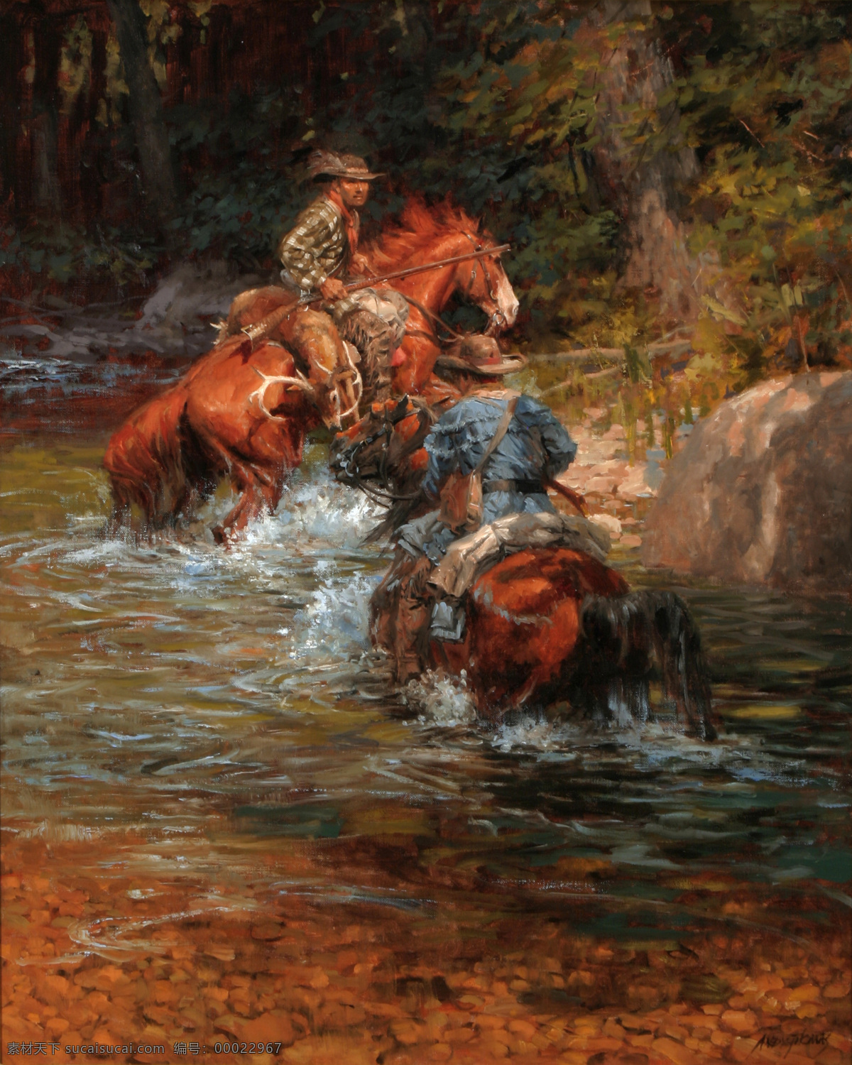 骑马 打猎 牛仔 油画 骑马打猎 牛仔油画人物 西方 人物 写生 油画艺术 绘画艺术 装饰画 书画文字 文化艺术
