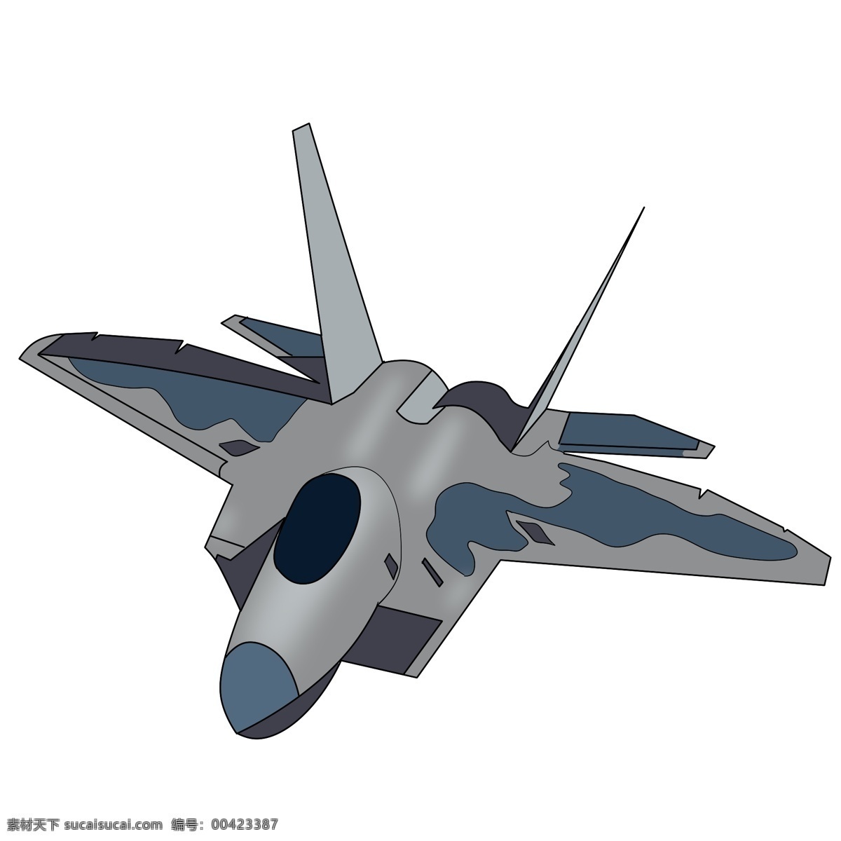 军事 战斗机 飞机 插画 一架战斗机 战斗机插图 插图 灰色