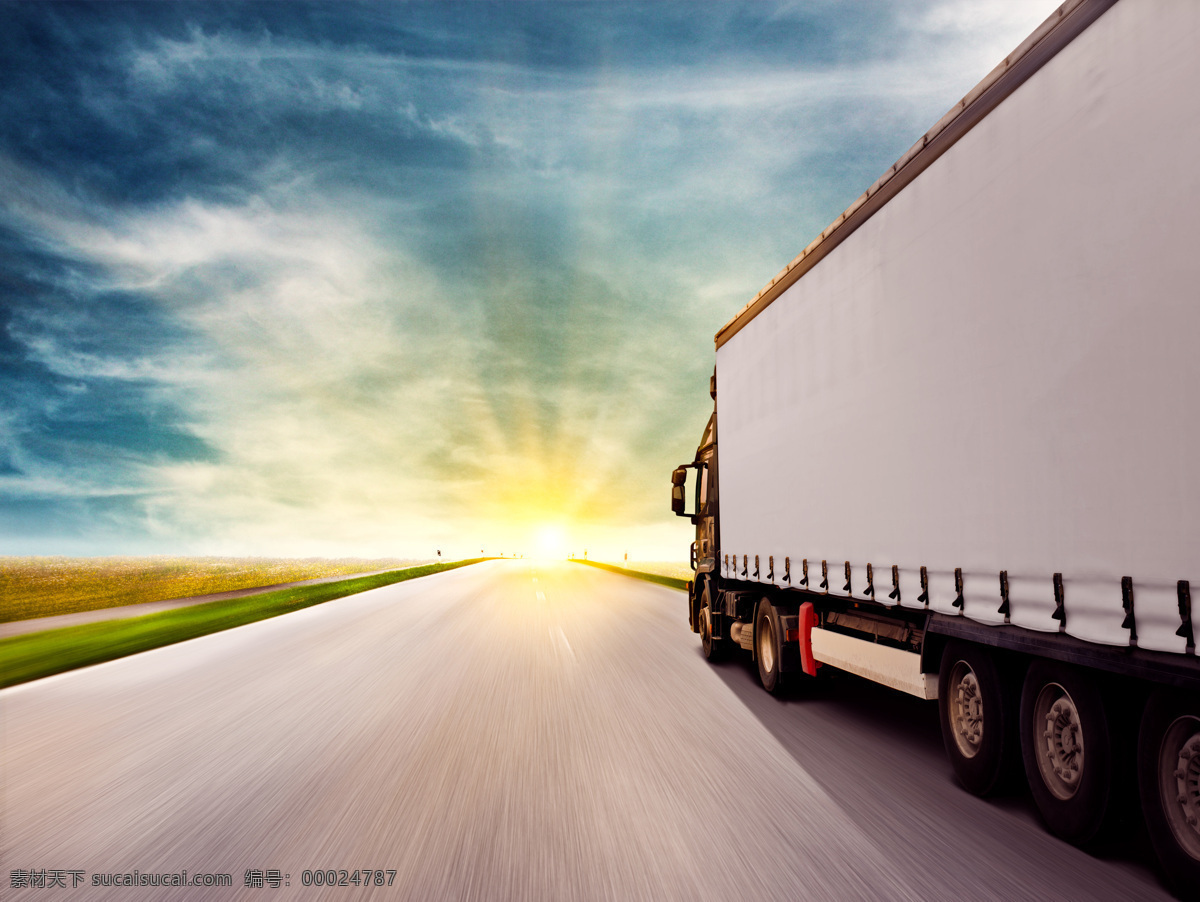 高速 上 急速 行驶 大 卡车 集装箱 货车 物流 运输 汽车图片 现代科技