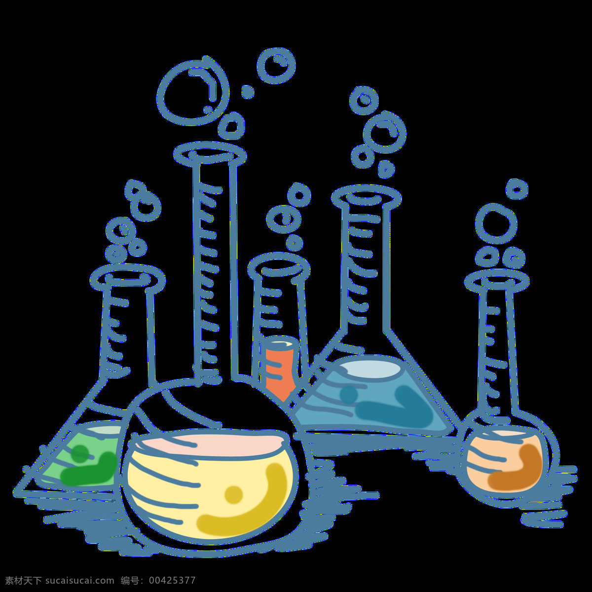 科学 化学实验 器材 化学 实验设备 插画 png透明 背景 免扣素材 化学实验器材
