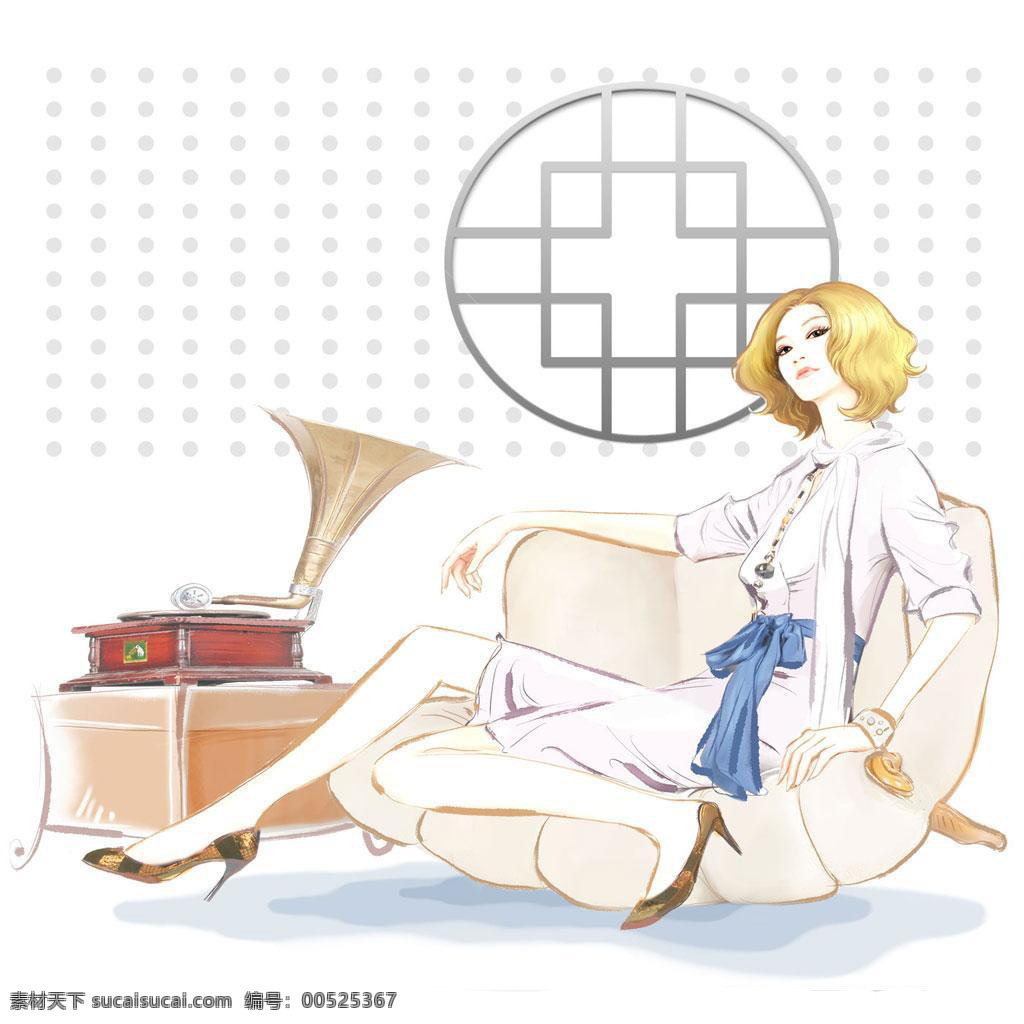 彩 铅 美女 漫画 彩铅 彩色 金发 插画集