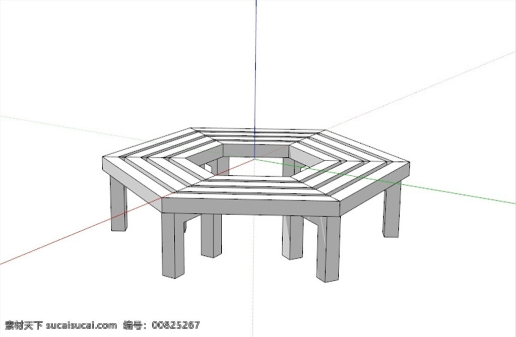 围树椅 椅 椅子 座椅 休息椅 公园椅 3d 效果图 sketchup 3d设计 3d作品 skp