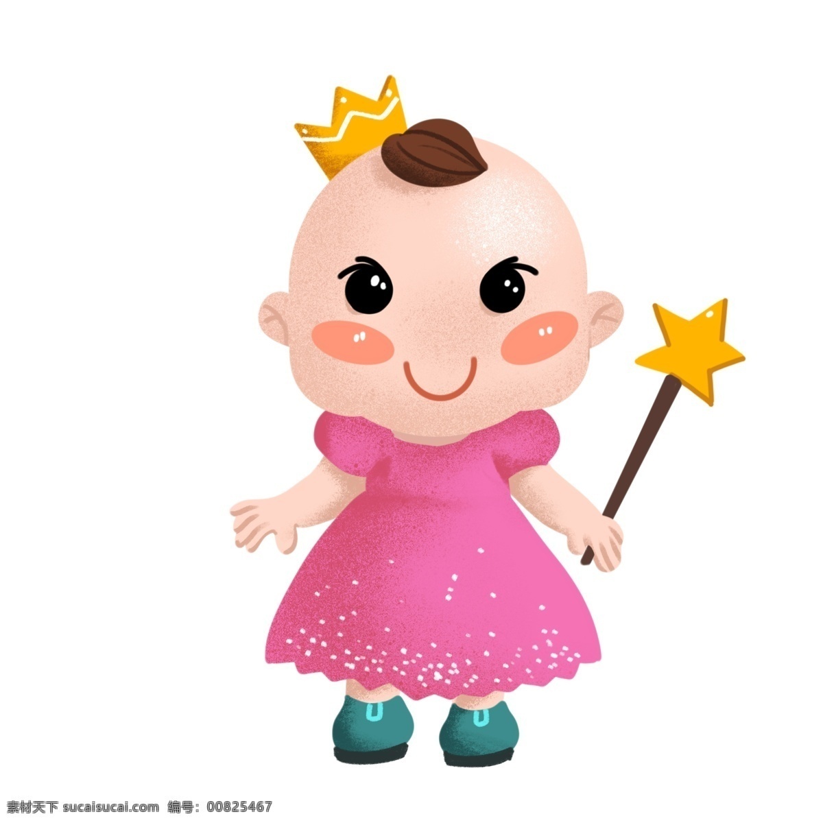 五角星 婴儿 插画 黄色的皇冠 黄色的五角星 五角星玩具 开心的婴儿 婴儿插画