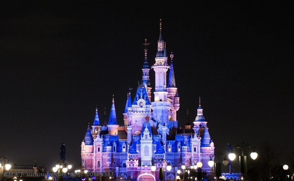 上海迪士尼 城堡 迪士尼 上海 夜景 迪斯尼乐园 旅游摄影 国内旅游