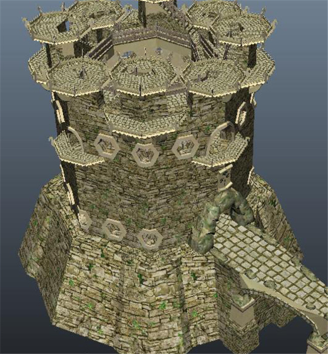 金黄 颜色 堡垒 游戏 模型 堡垒游戏模块 城堡游戏装饰 堡垒网游素材 3d模型素材 游戏cg模型
