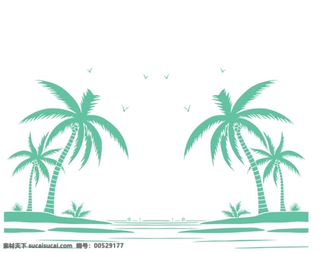 矢量椰树 椰树 矢量图 硅藻泥 背景 移门图案