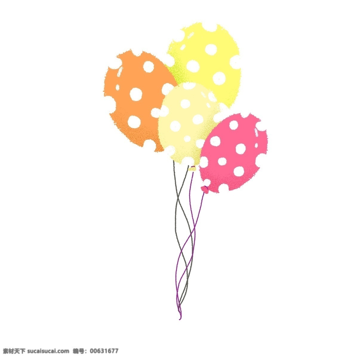 斑点气球 手绘 插画 简单