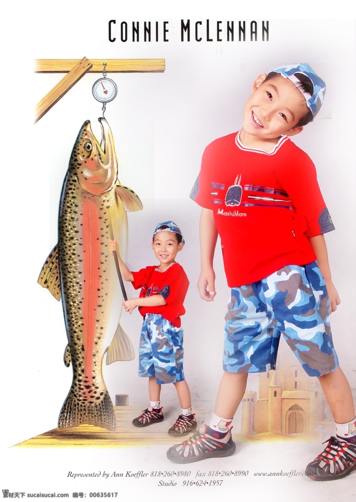 创意儿童 男孩 钓鱼男孩 儿童模版 分层 源文件