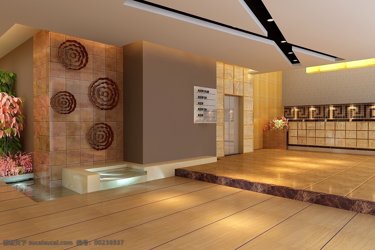 酒店 大厅 模型 免费 下 载 3d模 型 酒店大 厅 时尚现代 室内设计 max 棕色