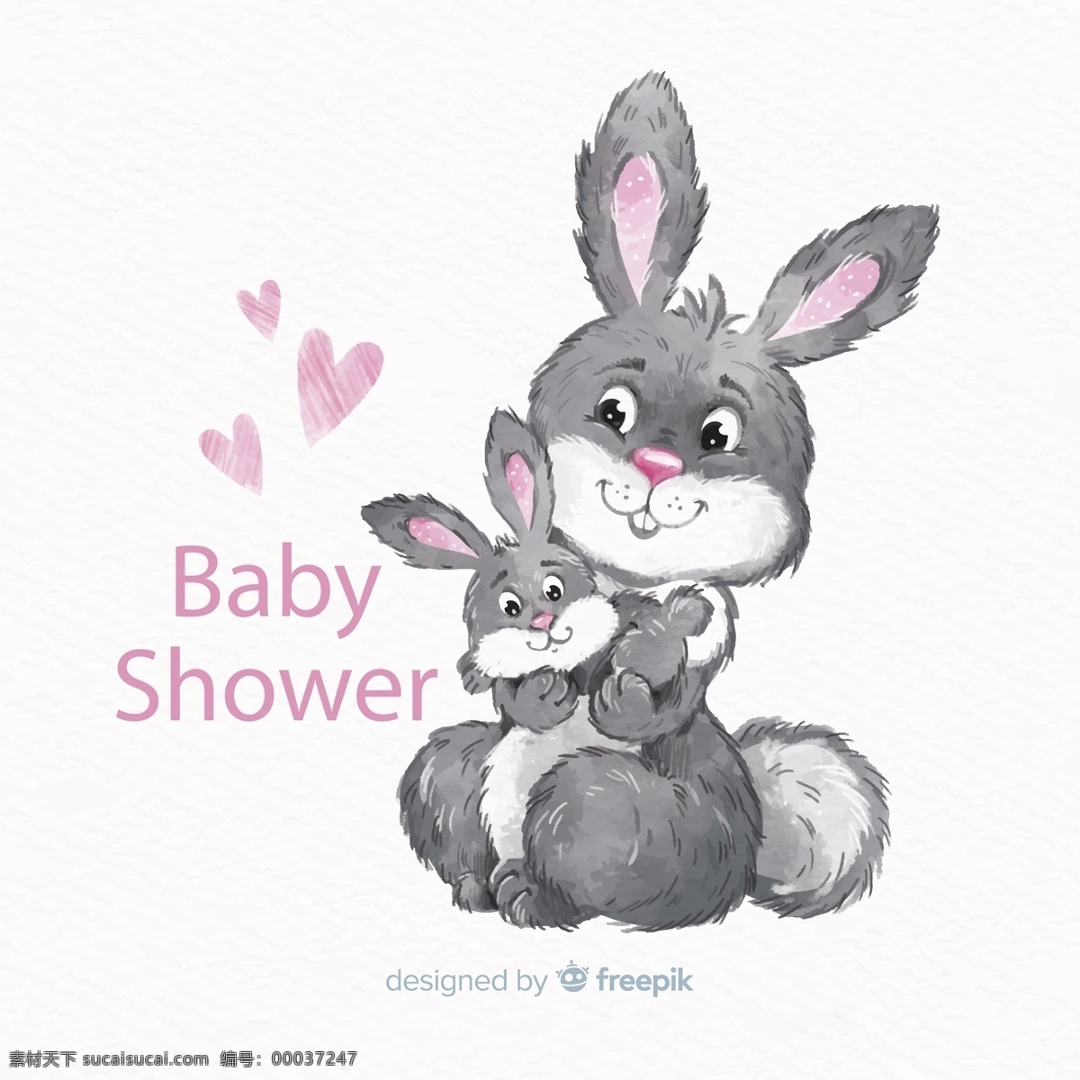 兔子 迎 婴 派对 海报 爱心 彩绘 迎婴 矢量图 矢量 高清图片