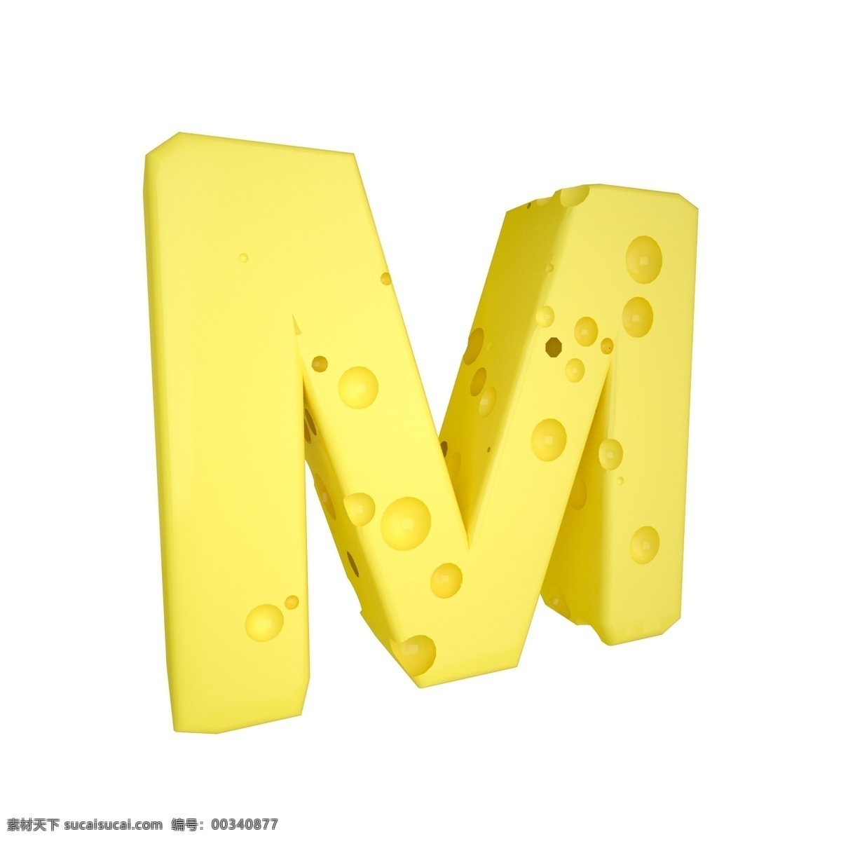 c4d 创意 奶酪 字母 m 装饰 3d 黄色 立体 食物 平面海报配图 电商淘宝装饰 可爱 柔和 字母m