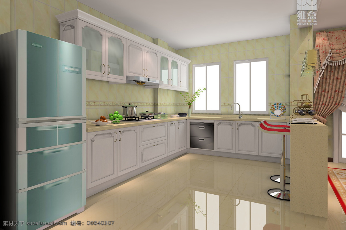 欧式 厨房 3d设计 3d作品 材质 风格 效果 造型 设计素材 模板下载 欧式厨房 摆放 家居装饰素材
