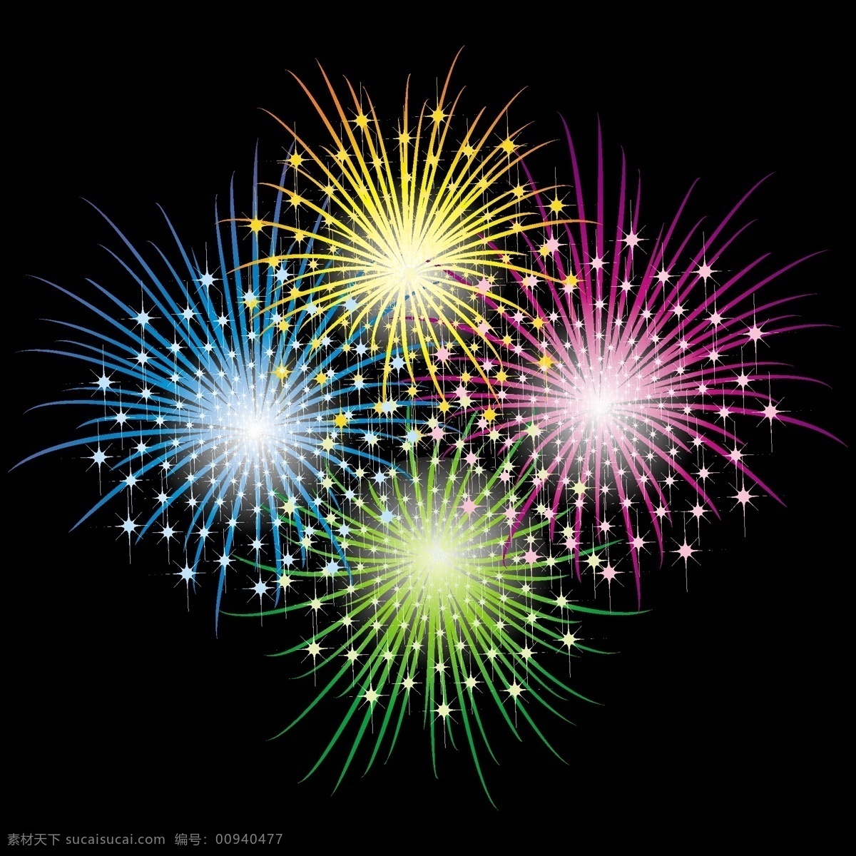 灿烂 烟花 烟火 矢量 爆炸 缤纷 节日 喜庆 绚丽 矢量图 其他矢量图