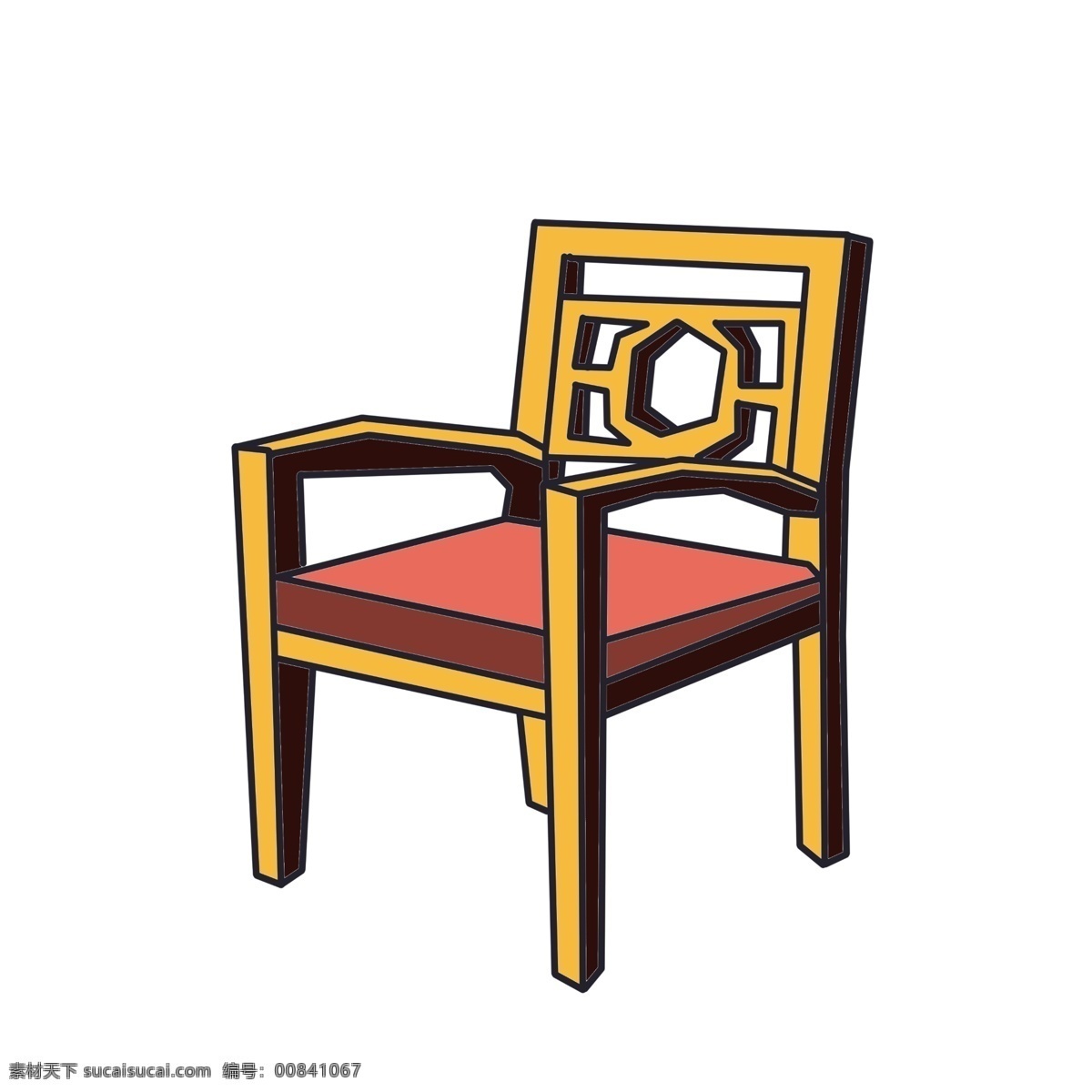 家具 椅子 装饰 插画 家具椅子 黄色的椅子 漂亮的椅子 创意椅子 立体椅子 精美椅子 卡通椅子