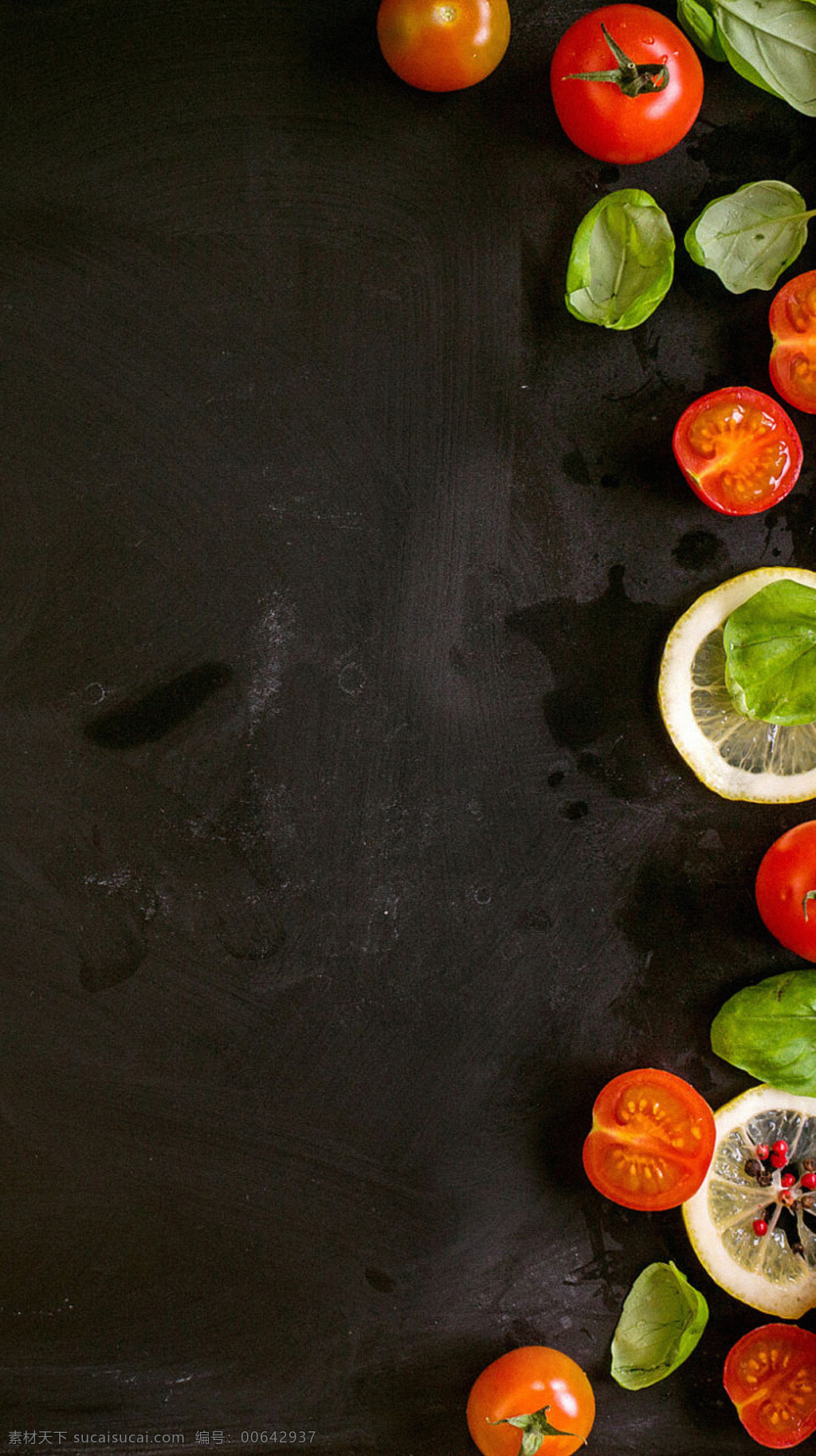 蔬菜水果 h5 背景 红色 番茄 蔬菜 水 果 黑底海报 h5背景