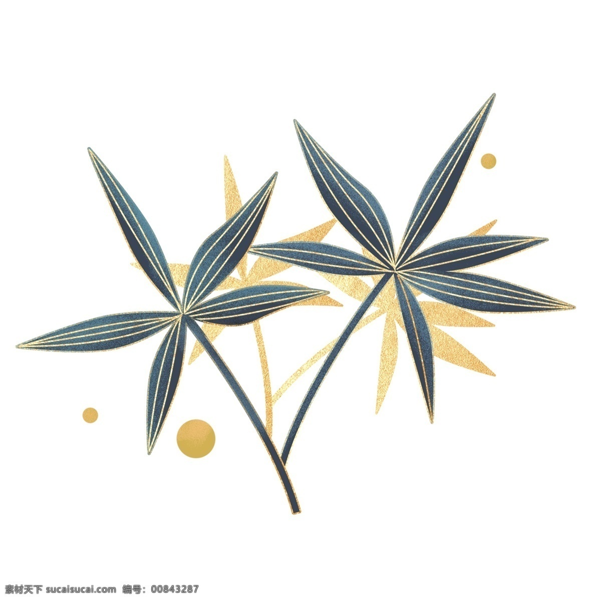 手绘 植物 清新 竹叶 中国 风 竹子 中国风 效果元素