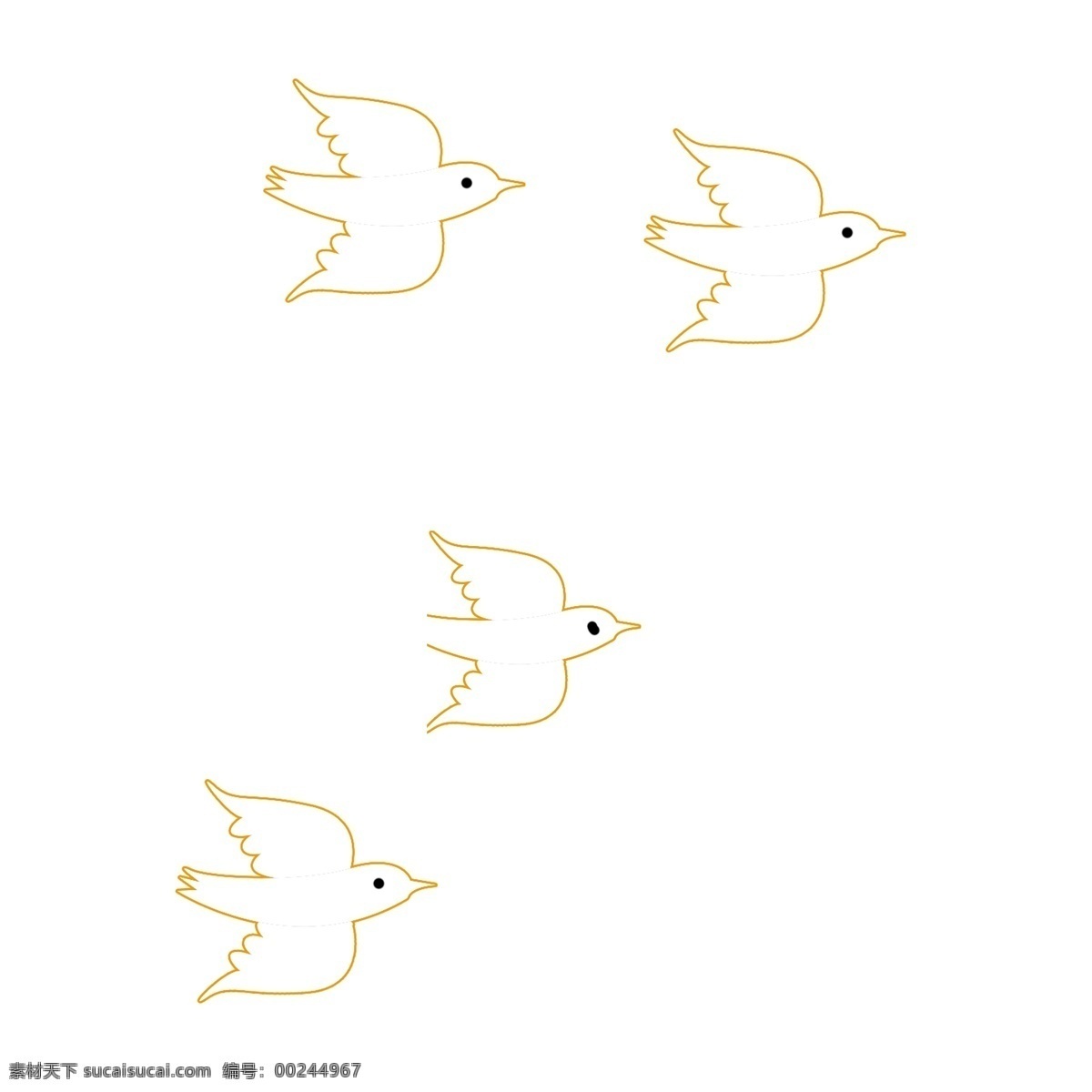 白色 小鸟 动物 卡通 透明 卡通元素 透明素材 装饰图案
