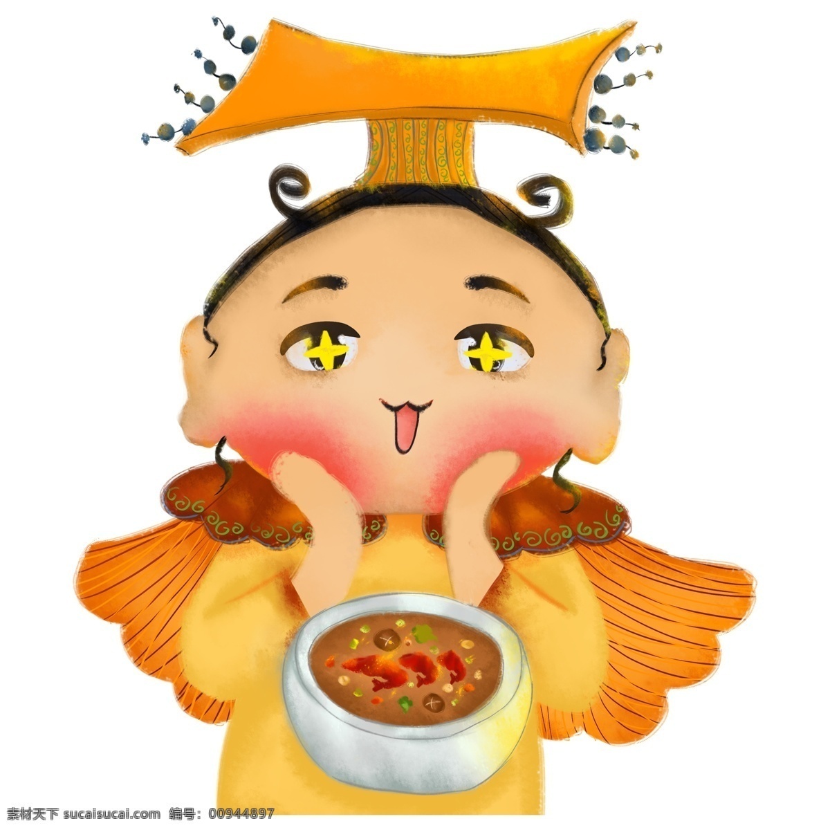 红色 喜庆 财神爷 透明 节日元素 春节元素 免扣素材 透明素材