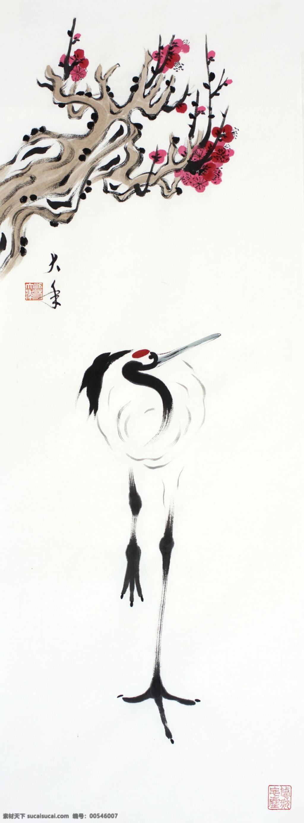 仙鹤 梁大年 国画 鹤 日本鹤 松鹤 丹顶鹤 写意鹤 花鸟画 梁克民 一风山人 双逸斋 丹青 风 山人 梁 大年 中国画 绘画书法 文化艺术