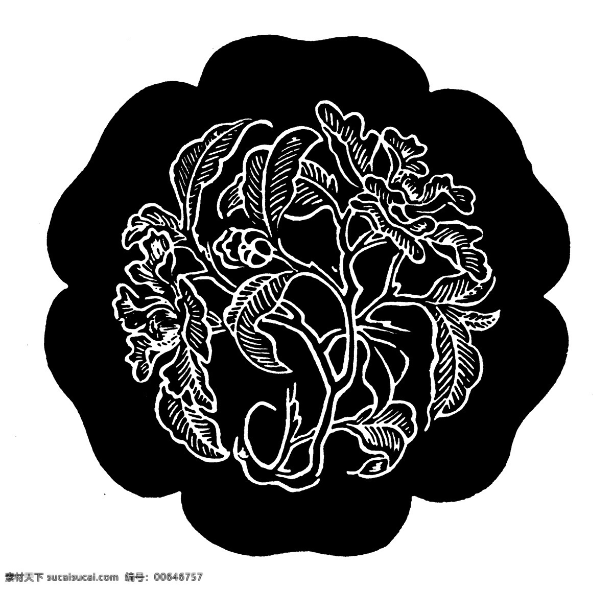 花鸟图案 元明时代图案 中国 传统 图案 240 设计素材 装饰图案 书画美术 黑色