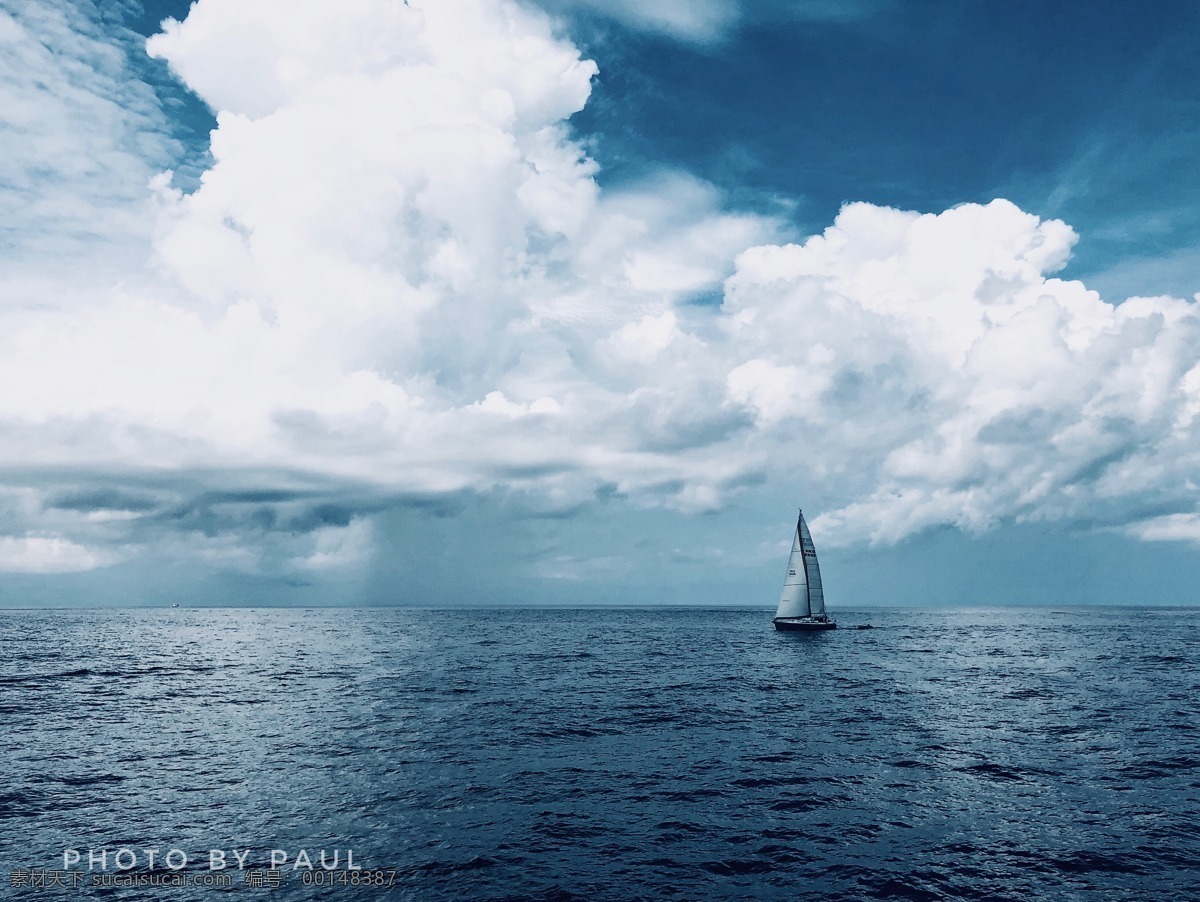 孤帆远影 蓝天 大海 海洋 天际线 蓝色 自由 美好 未来 海边 蓝天大海 白云 帆船 云海 海天一线 深蓝大海 风景 旅游摄影 国外旅游