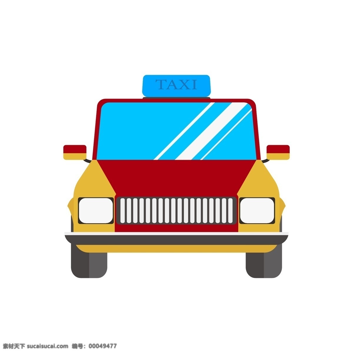 黄色 装饰 出租车 黄色的出租车 出租车装饰 卡通装饰插画 精美 ppt装饰 创意 幻灯片