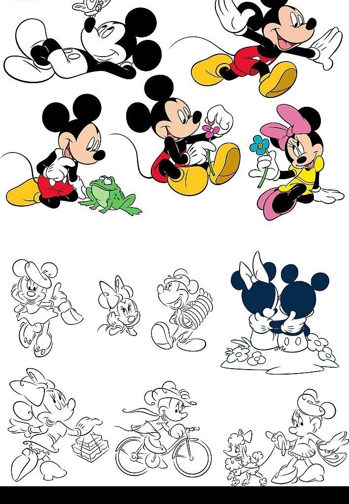 专辑 迪士尼 米老鼠 唐老鸭 可爱 卡通 形象 米奇 mickey mouse donald duck 生物世界 其他生物 矢量图库