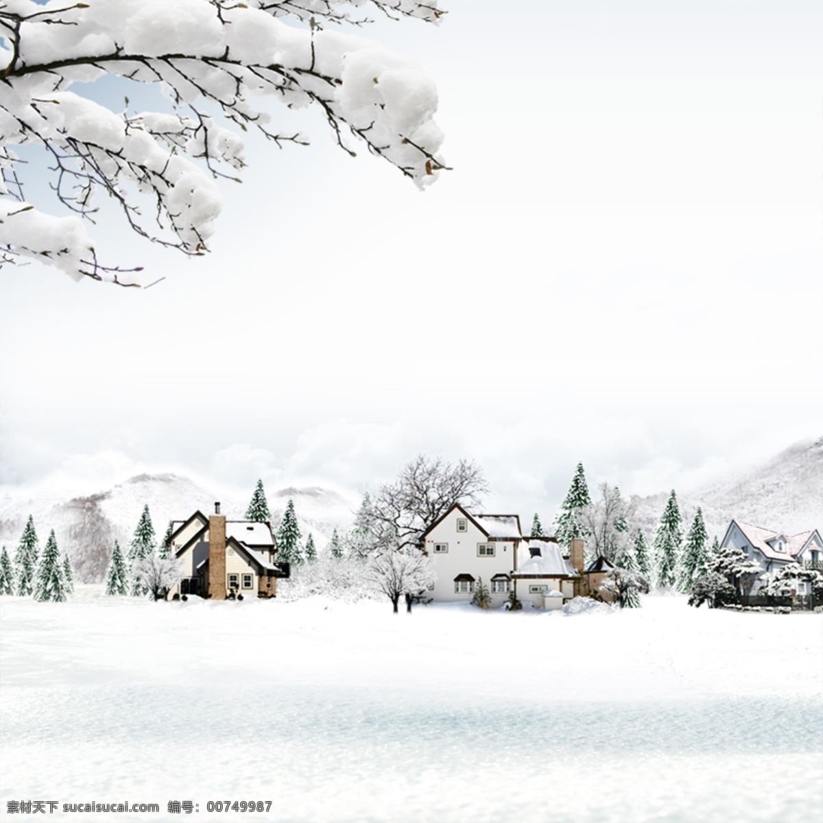 冬季背景 冬季插画 冬天 广告设计模板 源文件 冬季 氛围 模板下载 冬季氛围 写意背景 白色