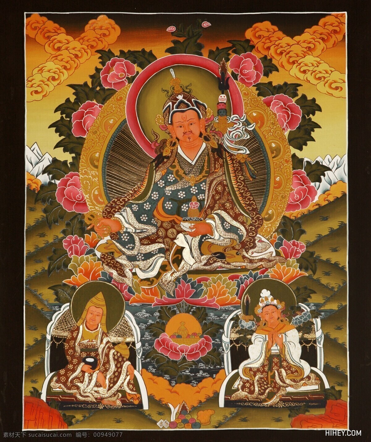 唐卡 宗喀巴大师 西藏 西藏佛像 藏传佛像 绘画书法 文化艺术