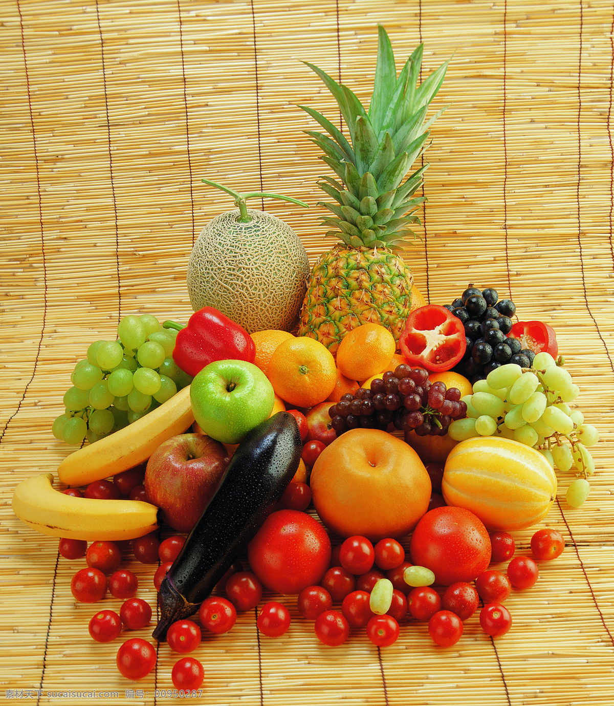 水果蔬菜 水果 番茄 蔬菜 菠萝 香蕉 新鲜 健康 苹果 背景图 生物世界